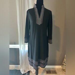 White House Black Market Black Embroidered Dress